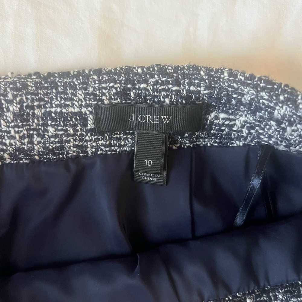J. Crew Navy Blue and White Blazer & Skirt - Picture 5 of 6